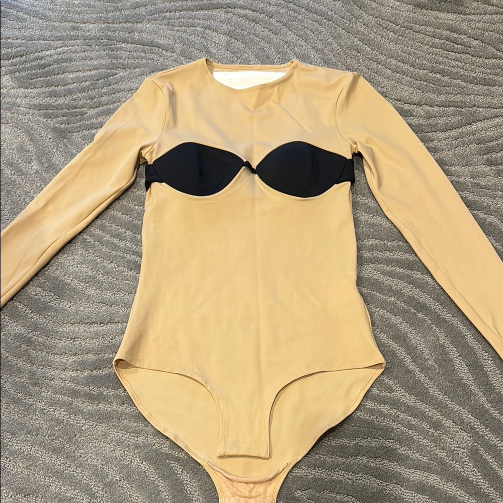 Maison Martin Margiela for H&M. Tan and Black Bodysuit